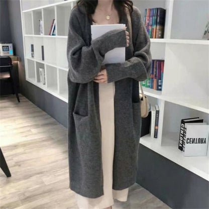 Women's Blue Sweater Fashionable Loose Outer Wear