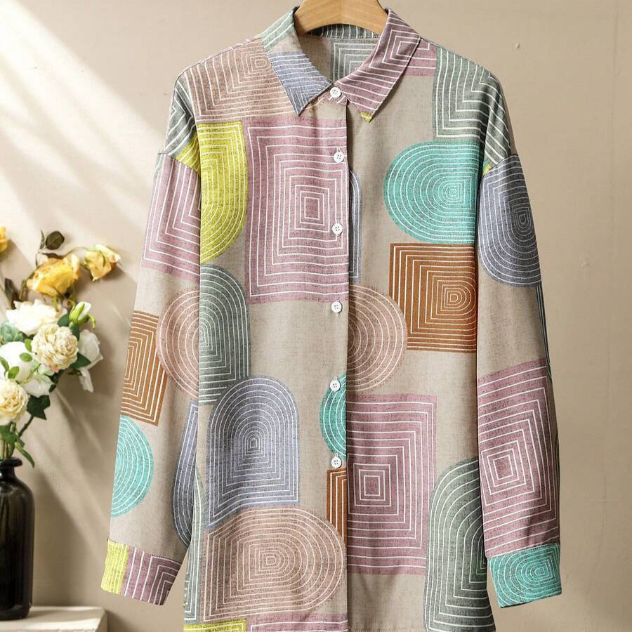 Printed Long Sleeve Trousers Suit