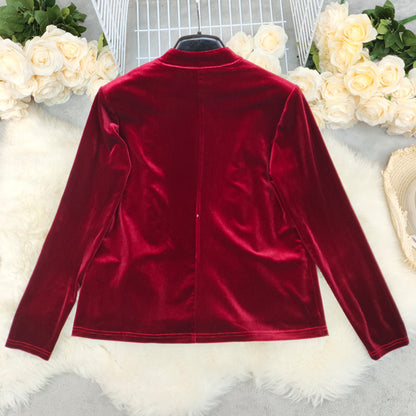 Women's Fashion Retro Solid Color Double Breasted Jacket