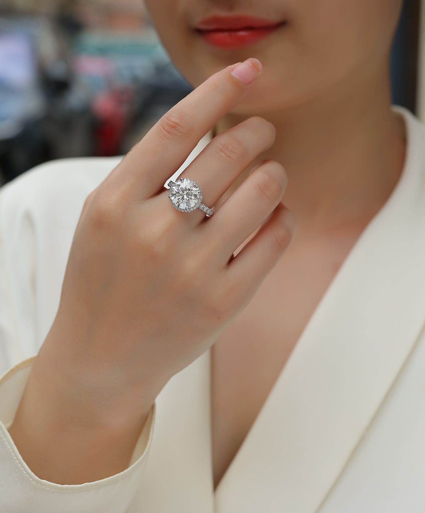 Starry Sky 5-Carat Moissanite Ring – S925 Silver & Platinum