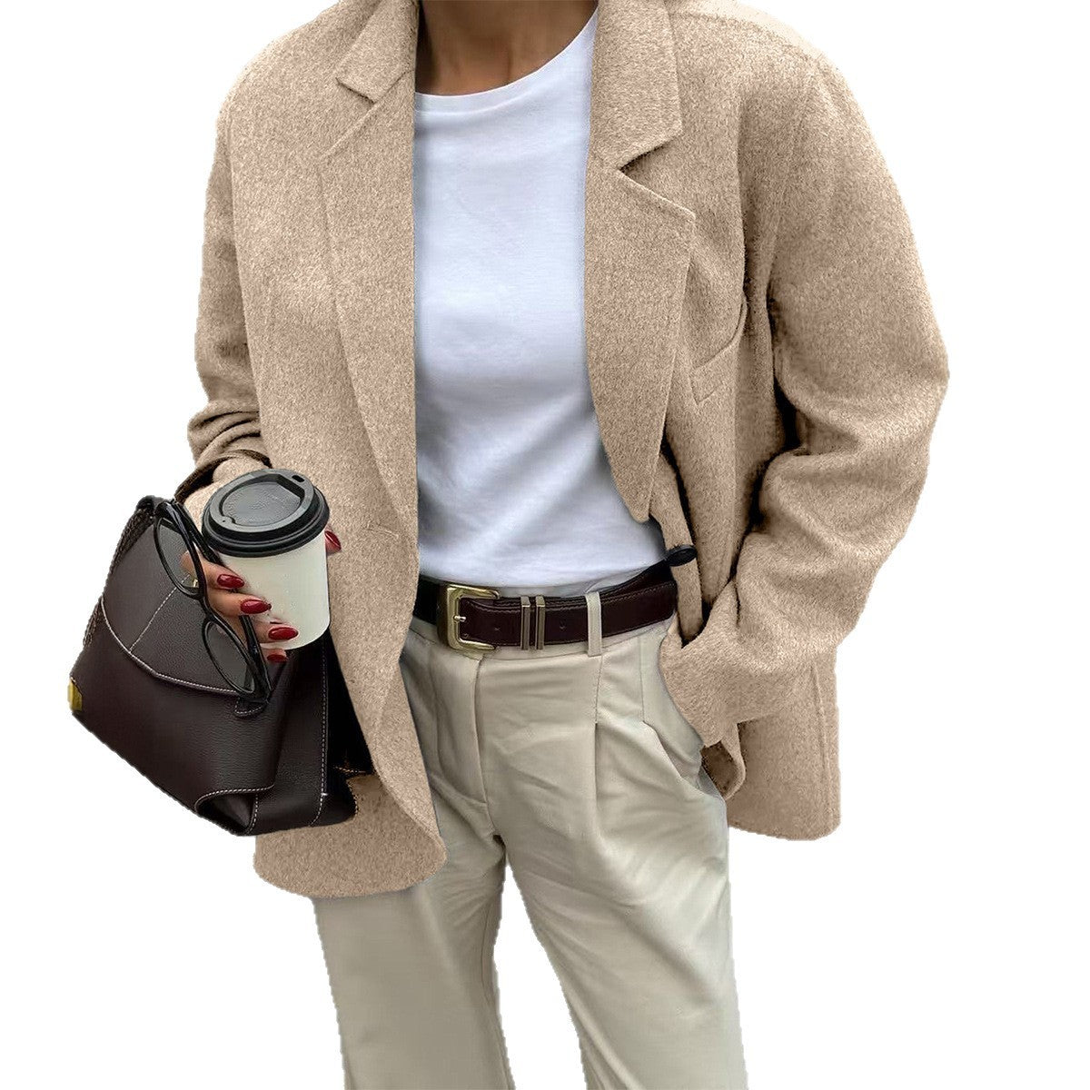 Casual High-end Solid Color Suit Jacket Women's Clothing