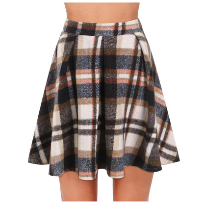 Plaid Bag Hip Vintage Skirt Women