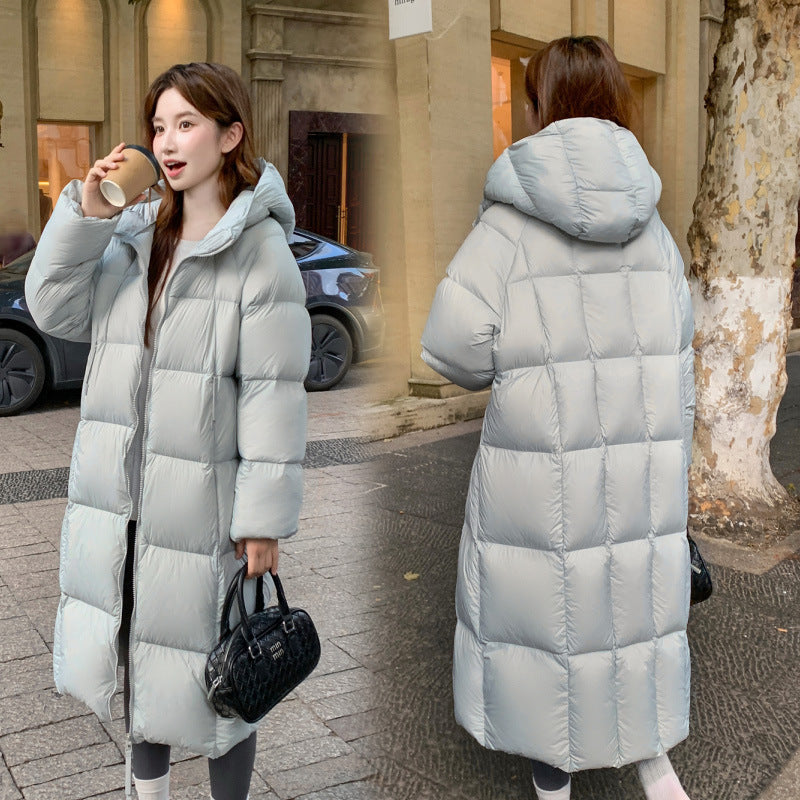 Overknee Mid-length Loose Hooded Women's Coat