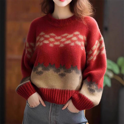 Soft Glutinous Idle Style Loose Red Younger Knitwear
