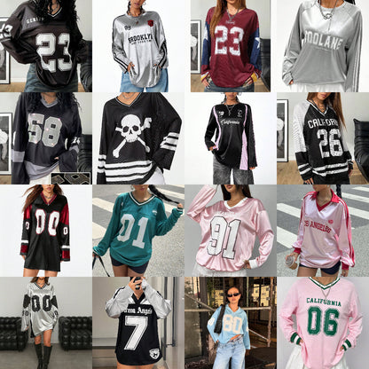 Dopamine Digital Printed Loose Long Sleeves Women's Top