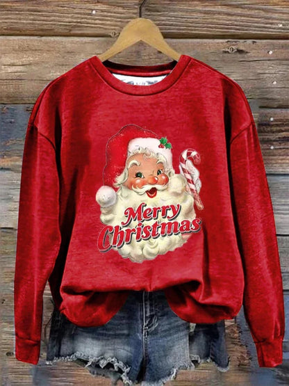 Christmas Element Printed Round-neck Non-hoodie Sweater