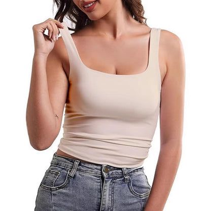 Square Collar Beauty Back Outer Wear Inner Wear Sleeveless Sling