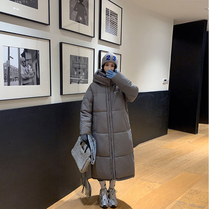 Women's Long Loose Thickening Keep Warm Hooded Cotton-padded Coat
