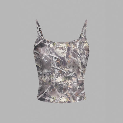 Women's Top Summer Clothing Sweet Printed Tube Top Retro Spaghetti Straps