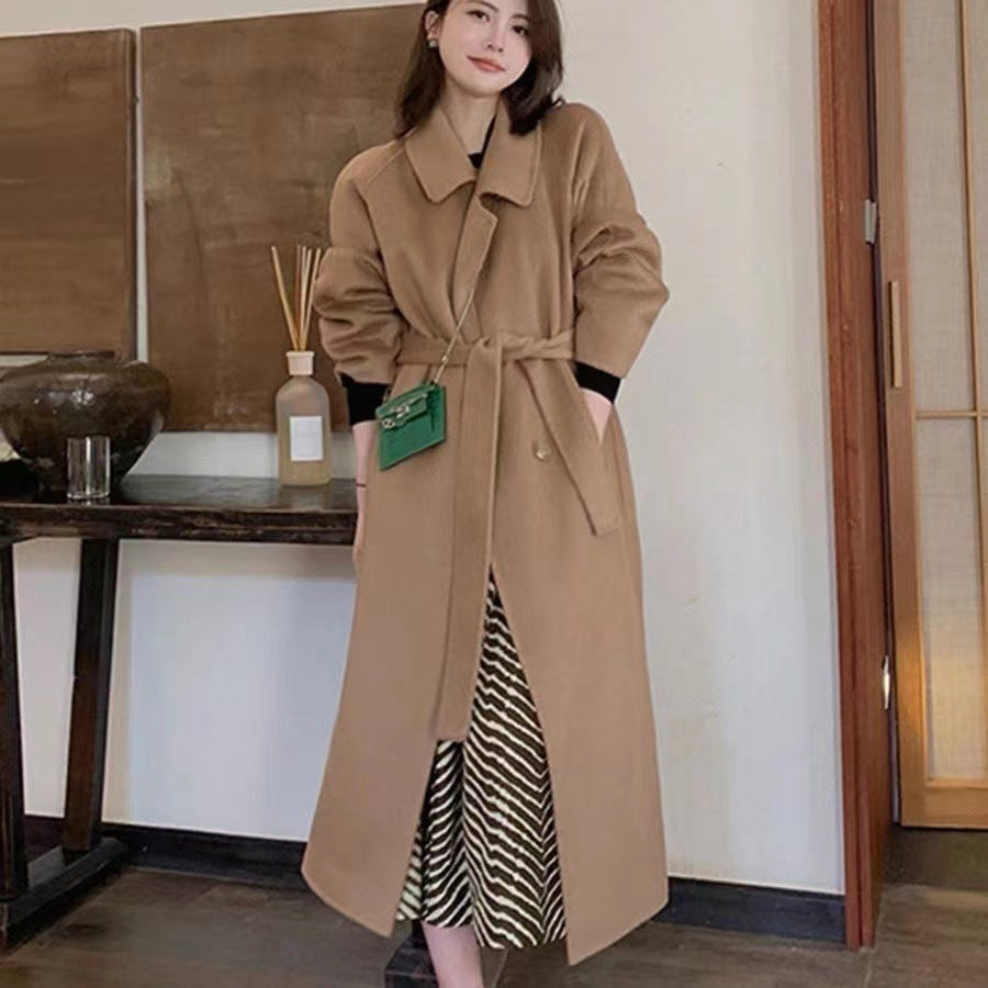 New Fashionable Fashion Over The Knee Woolen Coat