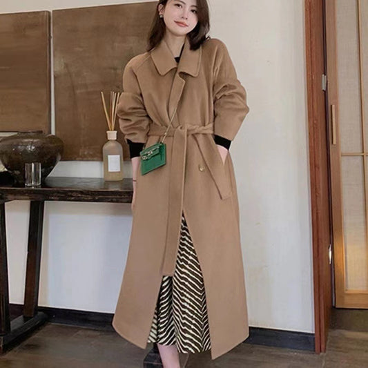 New Fashionable Fashion Over The Knee Woolen Coat