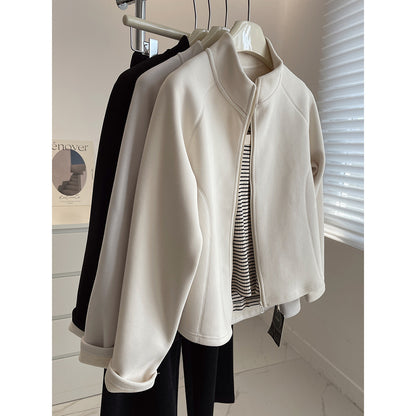 Self-heating Stand Collar Glutinous Rice Velvet Coat For Women