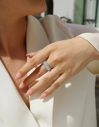 Moonlit Night Stars Moissanite Diamond Ring – S925 Silver