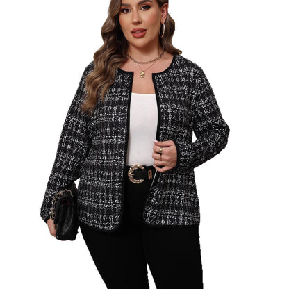 Loose Casual Plaid Cardigan Coat For Women
