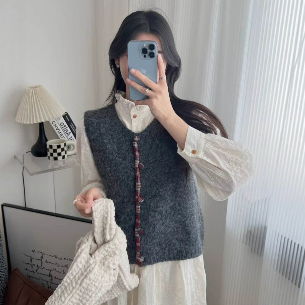 Women's Retro Artistic Button Knitted Vest