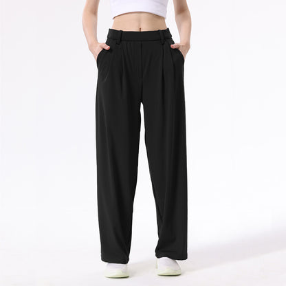 High Waist Drooping Loose Sports Straight Pants Commute Leisure Suit Pants