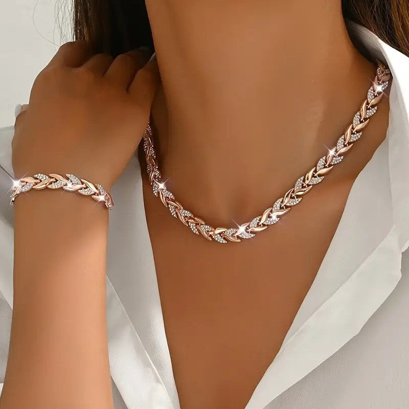 Willow Leaf Diamond Bracelet & Necklace – Affordable Luxury