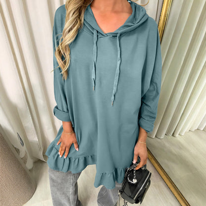 Women's Loose Lotus Leaf Mid-length Sweater