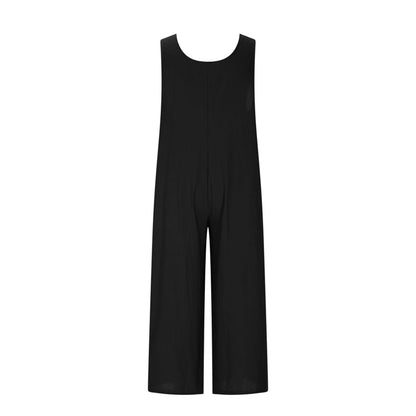 Women's Elegant Wide-Leg Jumpsuit - Button Front Formal & Casual Romper, Lightweight Wear