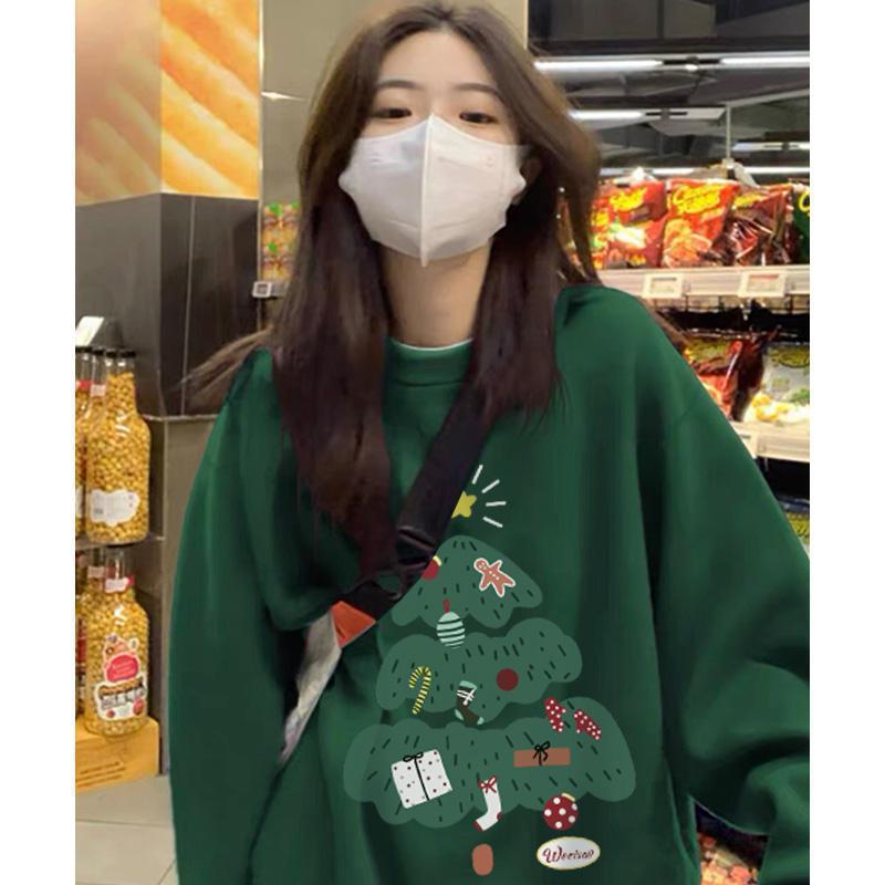 Christmas Tree Design Round-neck Pullover Leisure