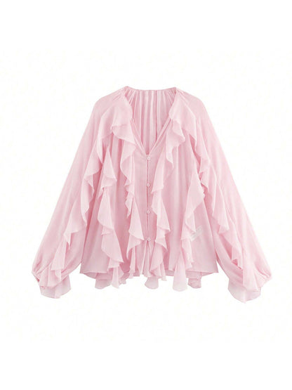 Women's Laminated Versatile Long Sleeve Shirt Pullover