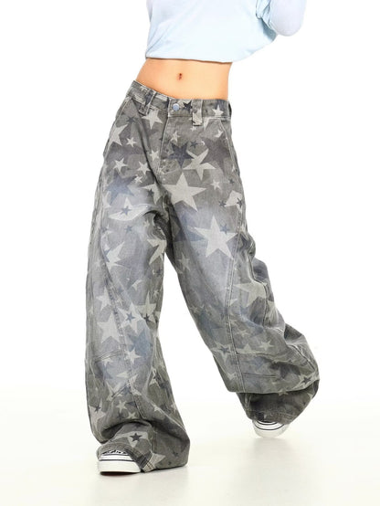 Wide Leg Jeans Women's High Waist Loose Camouflage Cargo Pants