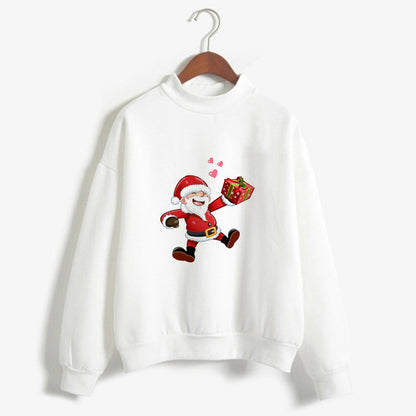 Christmas Printing Turtleneck Sweater Women