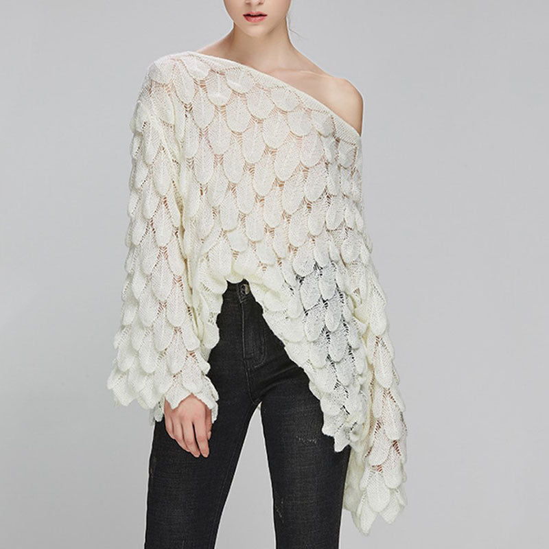 Round Neck Thin Bell Sleeve Pullover