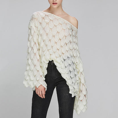 Round Neck Thin Bell Sleeve Pullover