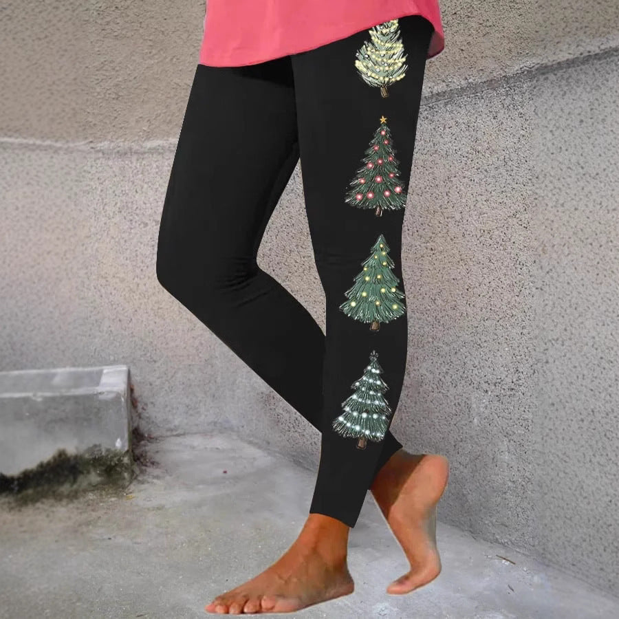 Leggings Christmas Tree Sequined Printing