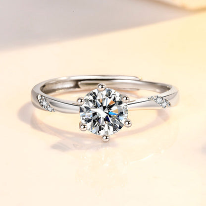 S925 Sterling Silver 1 Carat Diamond Ring for Women