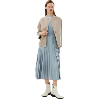 Small Stand Collar Loose Plus Size Small Woolen Easy Matching Coat