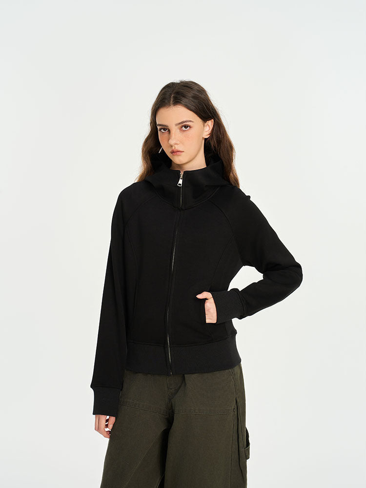 Women's Fashion Brand Solid Color Slim Gray Short Coat