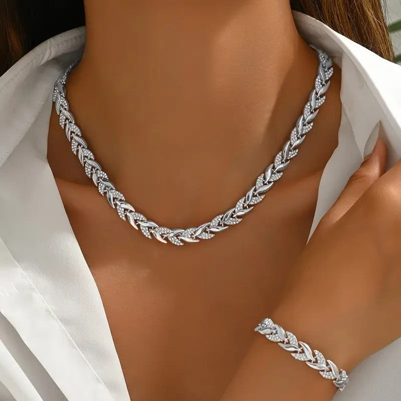 Willow Leaf Diamond Bracelet & Necklace – Affordable Luxury