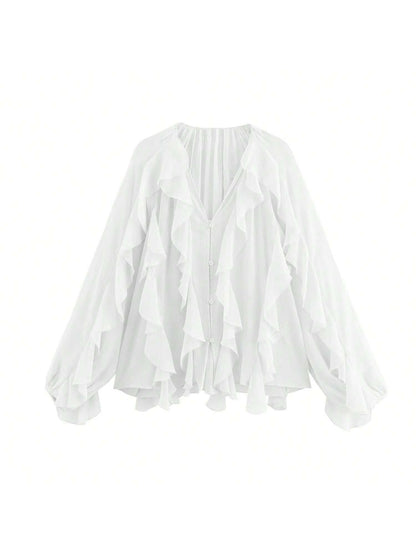 Women's Laminated Versatile Long Sleeve Shirt Pullover