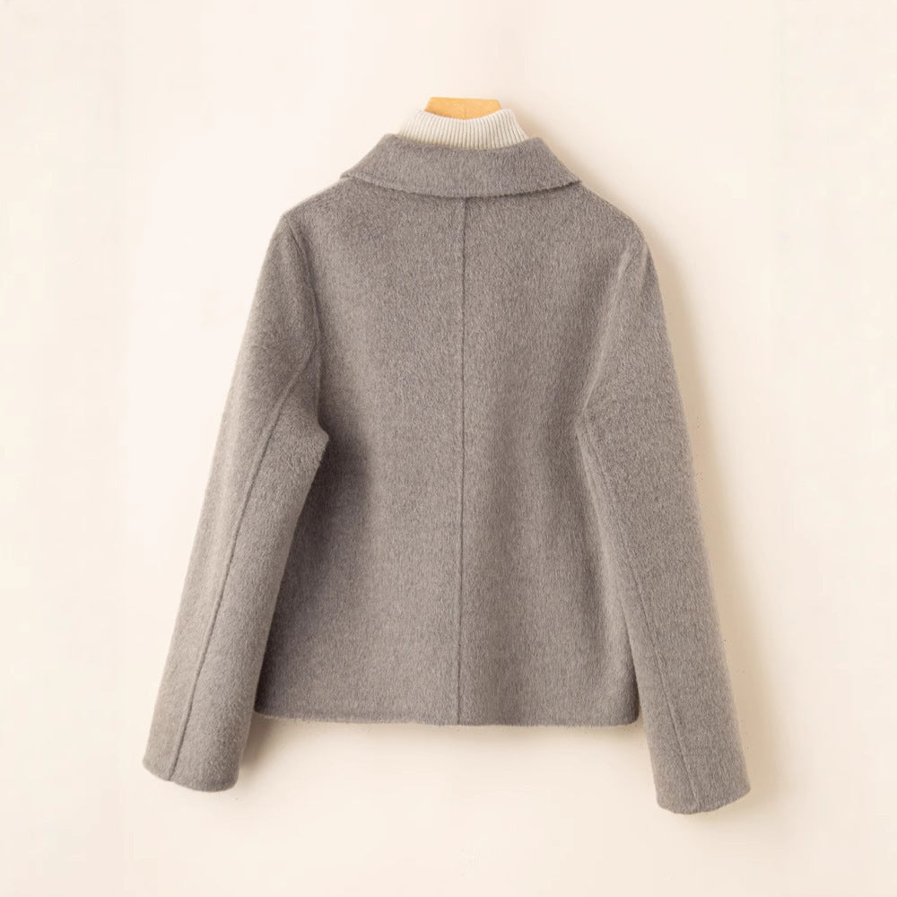 Double-sided Women's Short Small-sized High-grade Wool Overcoat