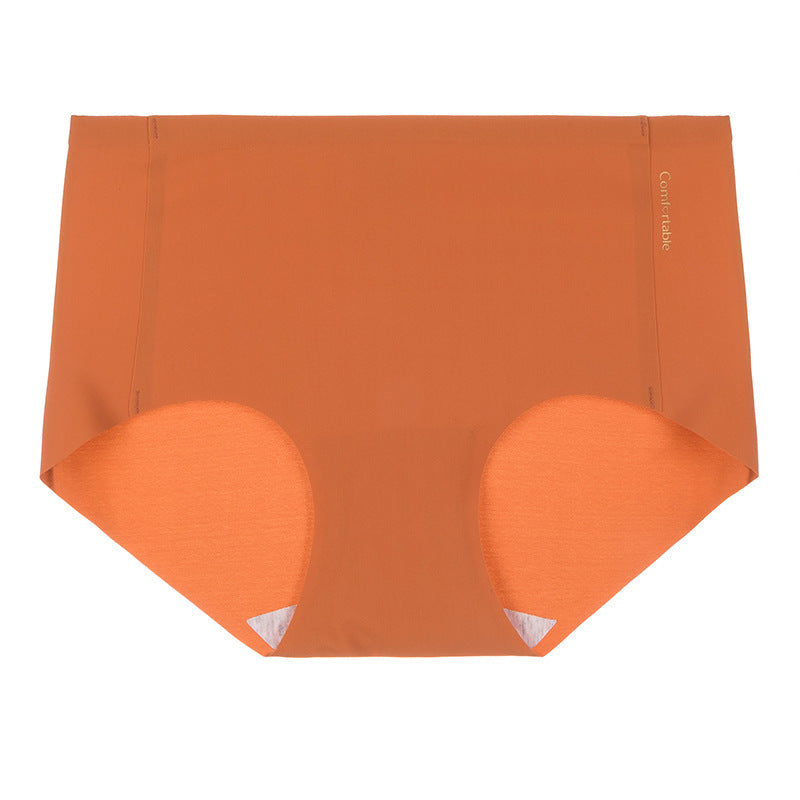 Ice Silk Underwear For Women Traceless Mid Waist Cotton Crotch Antibacterial