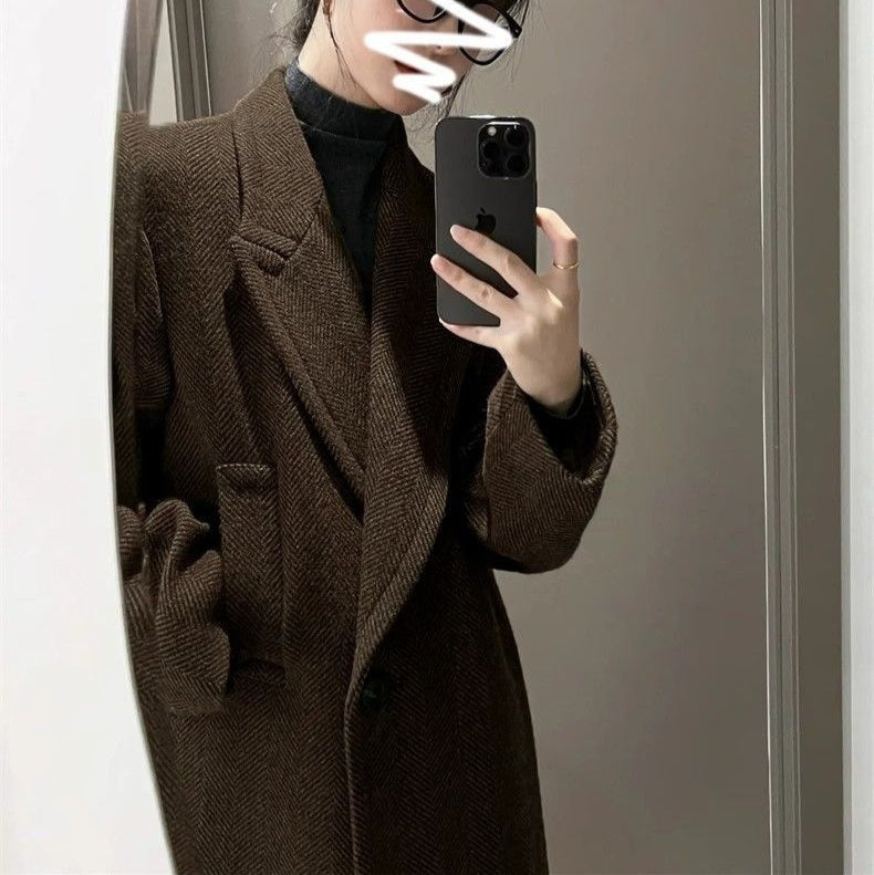 Overcoat Coat Overknee Thickened Mid-length Elegant Woolen