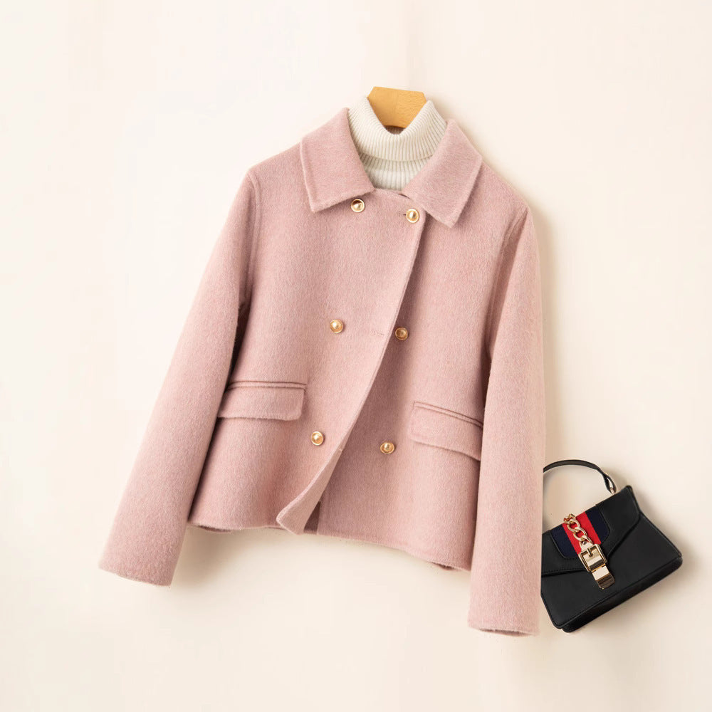 Double-sided Women's Short Small-sized High-grade Wool Overcoat