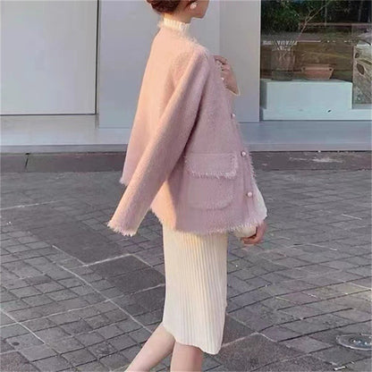 Loose Retro Tassel V-neck Sweater Cardigan